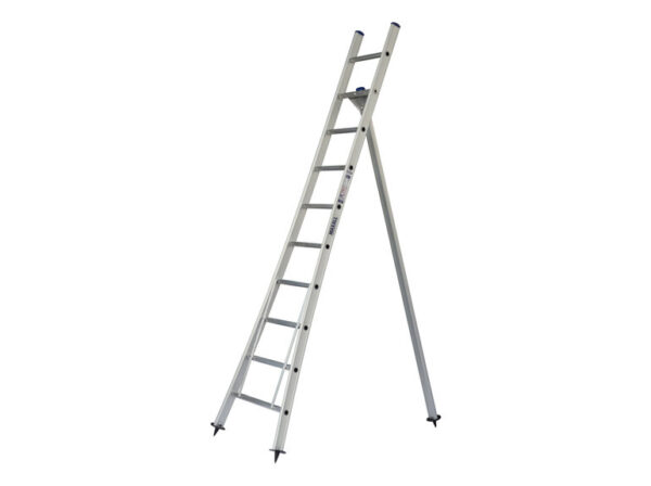 Driepoot Plukladder (8 t/m 14 sporten) GEANODISEERD